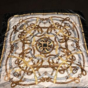 Elegant Brown and Gold Decorative Scarf